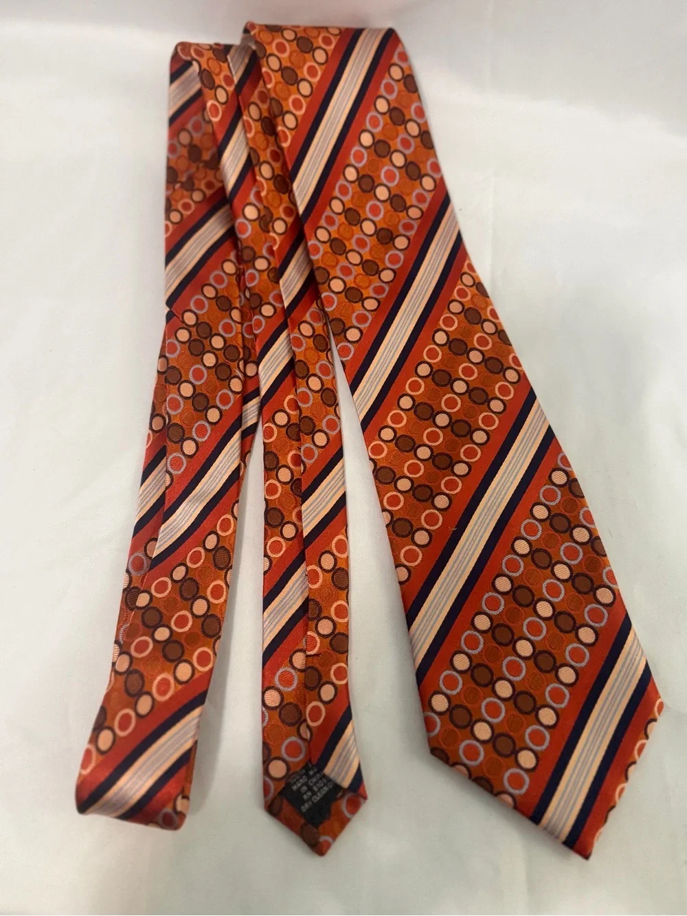 Steve Harvey collection Classic circle Orange Patterned Men's Tie - 621/2